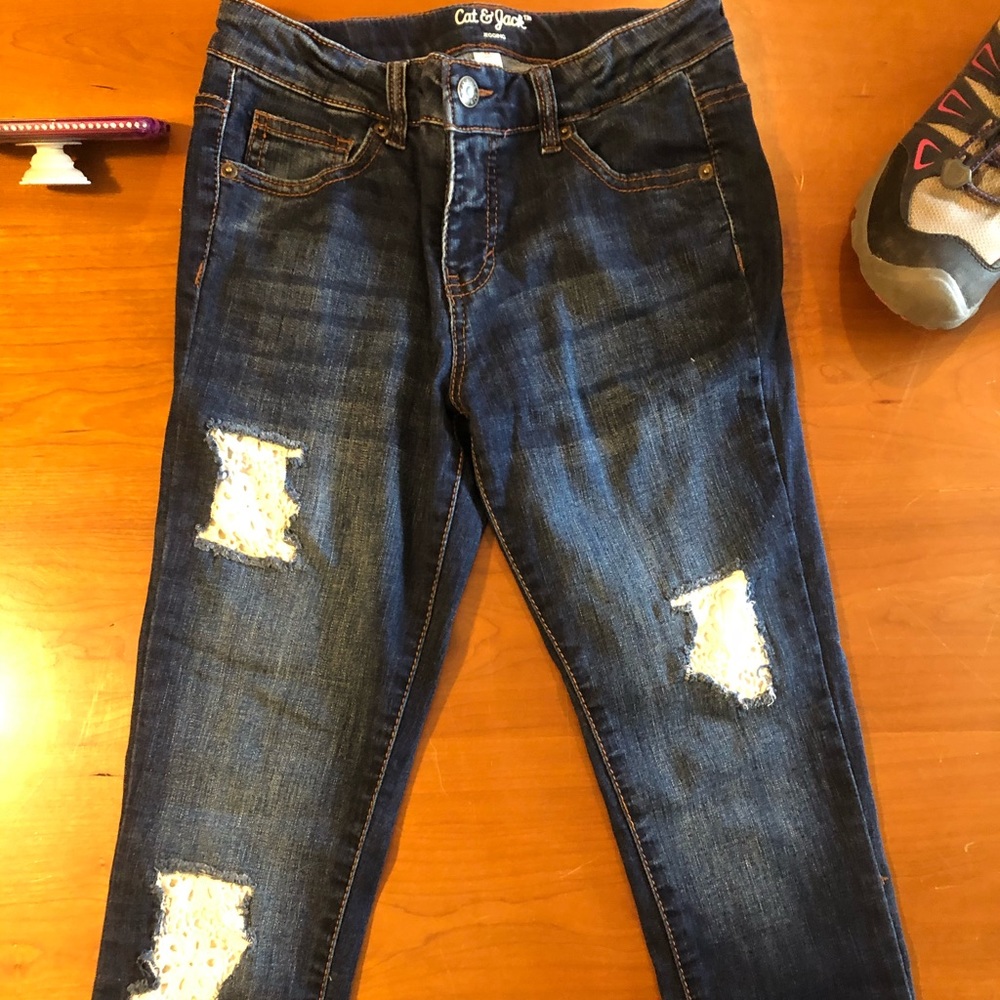 Girls cat and jack distressed jeans size 10
